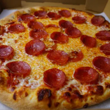 Pepperoni pizza from The Bus Pizza