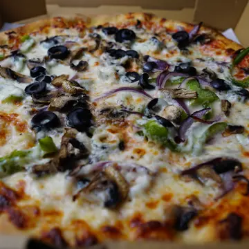 The Garden pizza from The Bus Pizza
